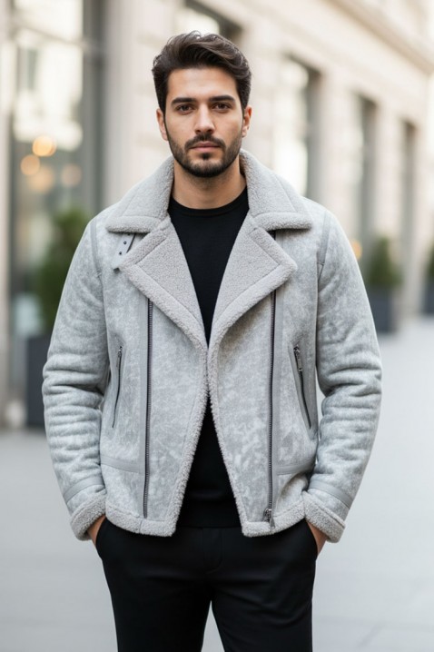 Geacă bărbați BERMENGO, Culoare: gri deschis  , IVET.RO - Reduceri de până la -80%