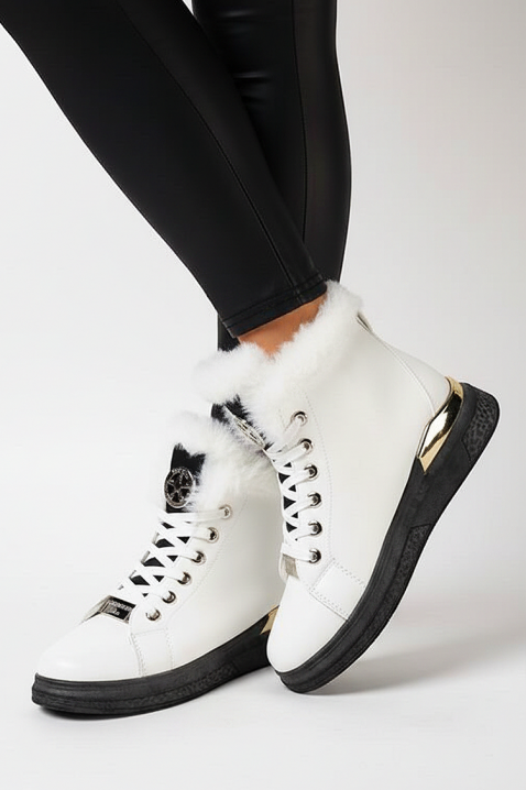 Botine damă VEONELZA WHITE, Culoare: alb, IVET.RO - Reduceri de până la -80%