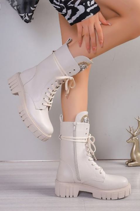 Botine damă OLGERMA, Culoare: ecru, IVET.RO - Reduceri de până la -80%