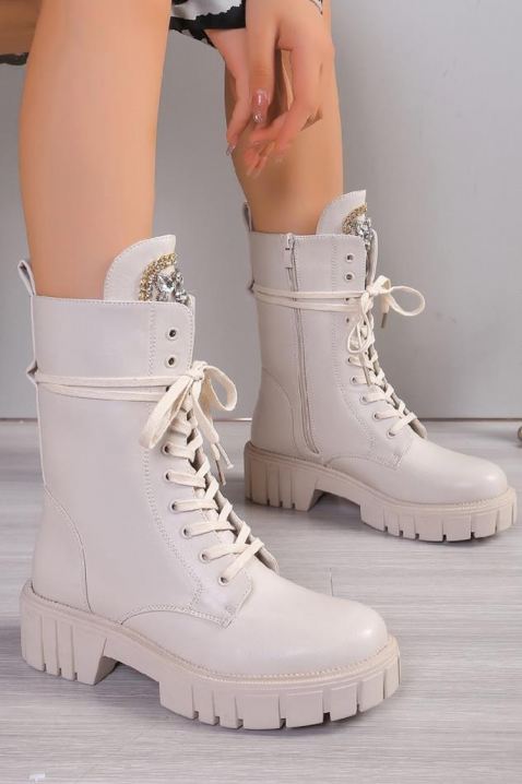 Botine damă OLGERMA, Culoare: ecru, IVET.RO - Reduceri de până la -80%