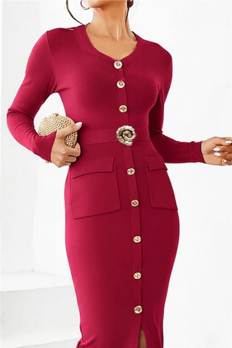 Rochie DRALMINZA BORDO, Culoare: bordo, IVET.RO - Reduceri de până la -80%