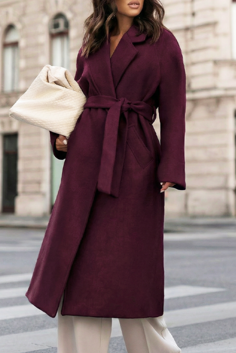 Palton KLAZILIYA BORDO, Culoare: bordo, IVET.RO - Reduceri de până la -80%