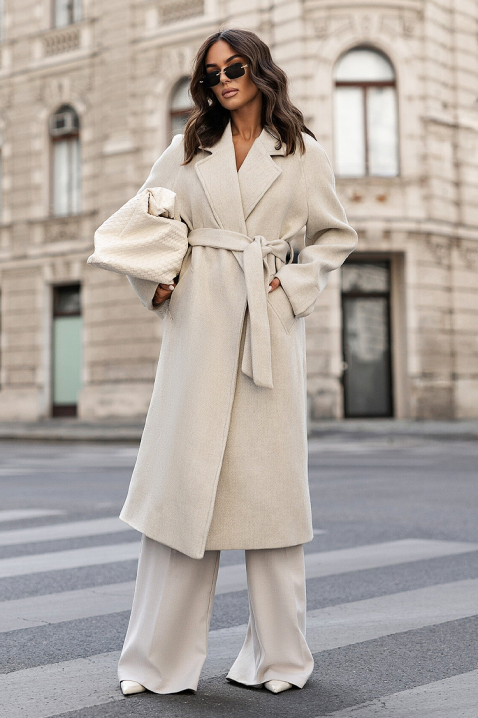 Palton KLAZILIYA ECRU, Culoare: ecru, IVET.RO - Reduceri de până la -80%