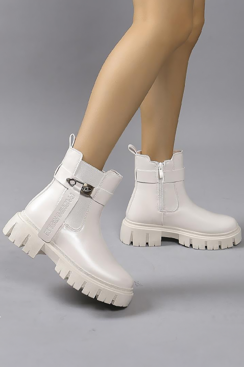 Botine damă BRIOGELA, Culoare: alb, IVET.RO - Reduceri de până la -80%