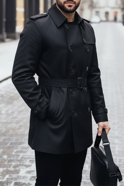 Trenci bărbați XABELTO, Culoare: negru, IVET.RO - Reduceri de până la -80%