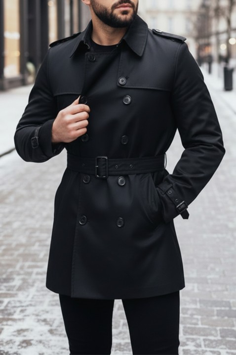 Trenci bărbați XABELTO, Culoare: negru, IVET.RO - Reduceri de până la -80%