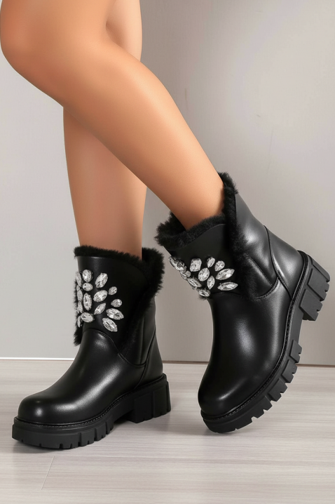 Botine damă DONVELXA, Culoare: negru, IVET.RO - Reduceri de până la -80%