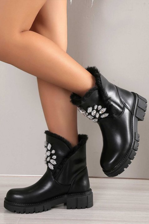 Botine damă DONVELXA, Culoare: negru, IVET.RO - Reduceri de până la -80%