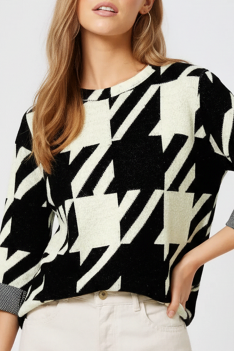 Bluză damă NORFILMA, Culoare: negru și alb, IVET.RO - Reduceri de până la -80%