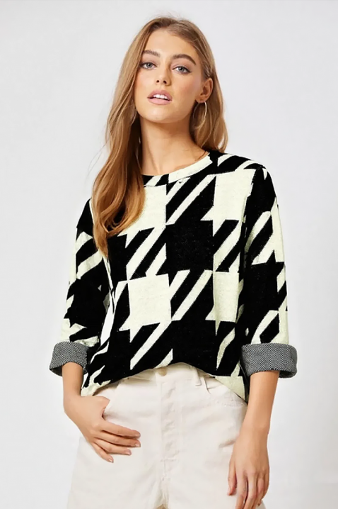 Bluză damă NORFILMA, Culoare: negru și alb, IVET.RO - Reduceri de până la -80%