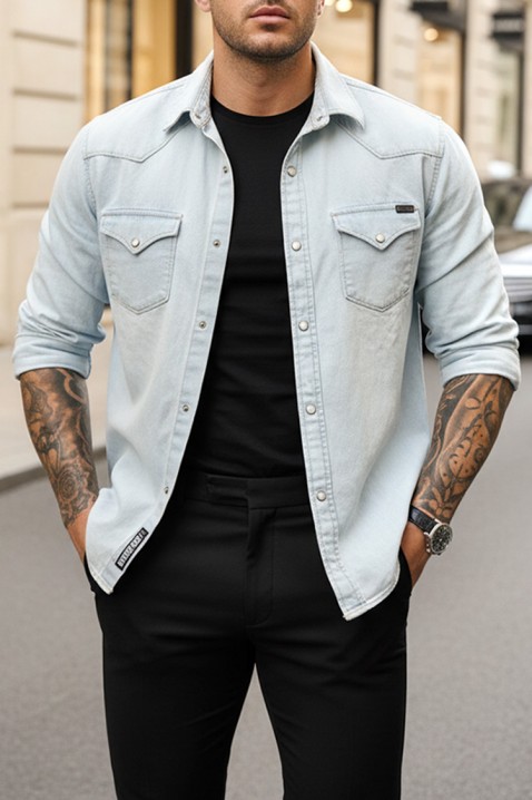 Cămașă bărbați TORMER SKY, Culoare: albastru deschis, IVET.RO - Reduceri de până la -80%