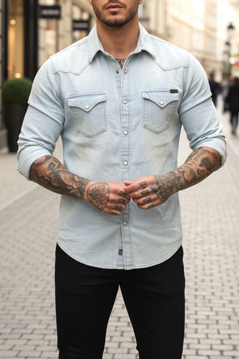 Cămașă bărbați TORMER SKY, Culoare: albastru deschis, IVET.RO - Reduceri de până la -80%