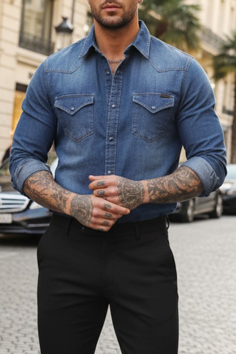 Cămașă bărbați TORMER BLUE, Culoare: albastru, IVET.RO - Reduceri de până la -80%