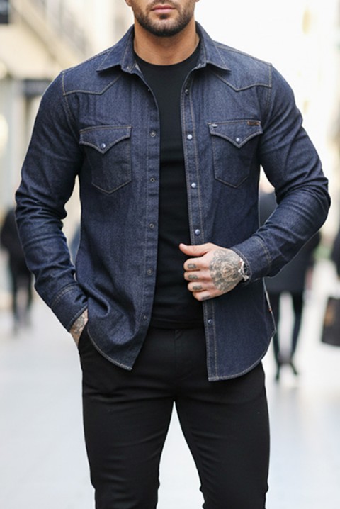 Cămașă bărbați TORMER INDIGO, Culoare: indigo, IVET.RO - Reduceri de până la -80%