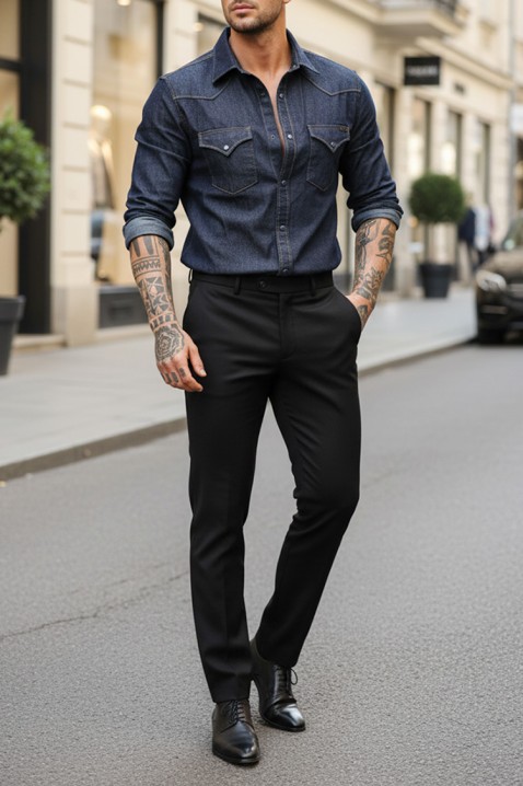 Cămașă bărbați TORMER INDIGO, Culoare: indigo, IVET.RO - Reduceri de până la -80%