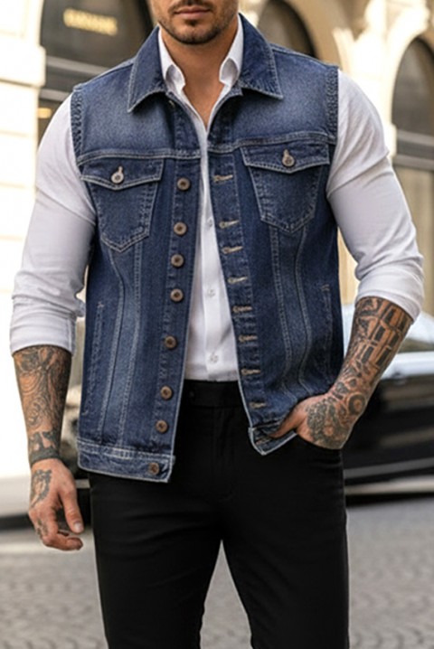 Vestă bărbați REFERO BLUE, Culoare: albastru, IVET.RO - Reduceri de până la -80%