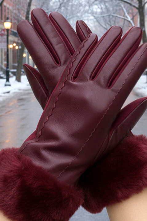 Mănuși damă POLIARZA BORDO, Culoare: bordo, IVET.RO - Reduceri de până la -80%