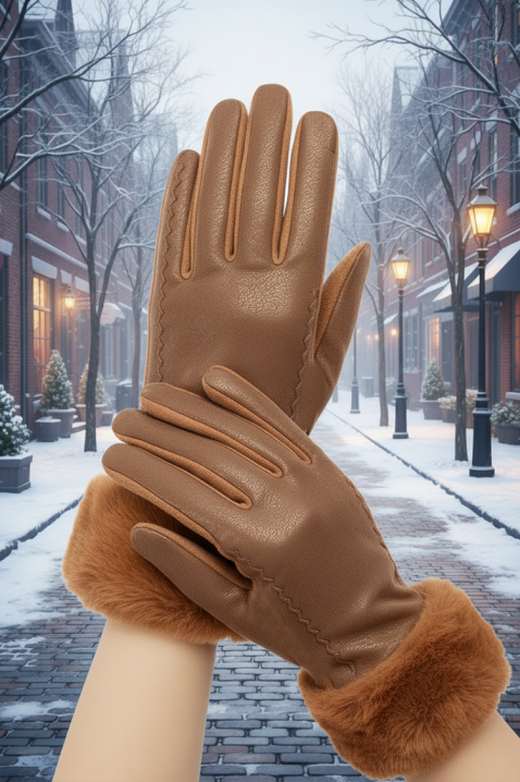 Mănuși damă POLIARZA CAMEL, Culoare: maro deschis    , IVET.RO - Reduceri de până la -80%