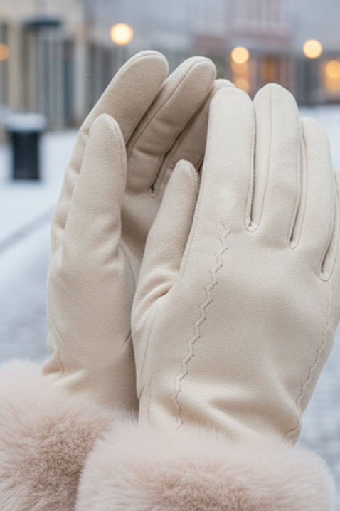 Mănuși damă POLIARZA ECRU, Culoare: ecru, IVET.RO - Reduceri de până la -80%