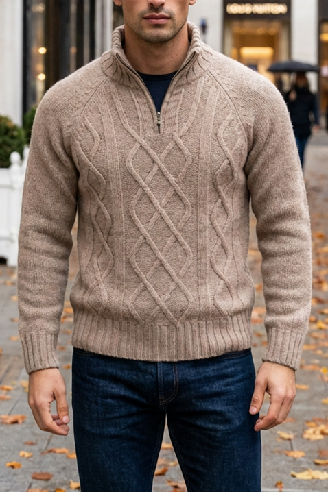 Pulover bărbați MOXORO BEIGE, Culoare: bej, IVET.RO - Reduceri de până la -80%