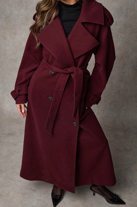 Palton PREMIELA BORDO, Culoare: bordo, IVET.RO - Reduceri de până la -80%