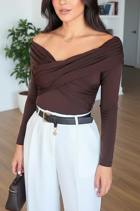 Bluză damă DIOVERA BROWN, Culoare: maro, IVET.RO - Reduceri de până la -80%