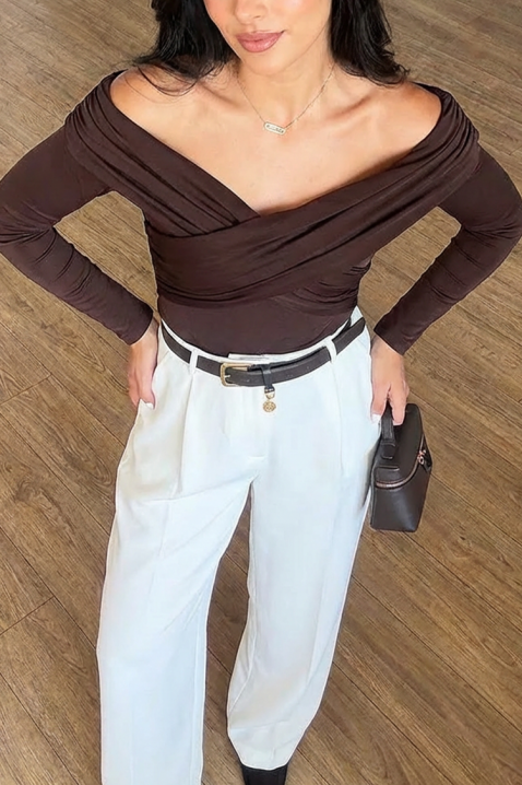 Bluză damă DIOVERA BROWN, Culoare: maro, IVET.RO - Reduceri de până la -80%