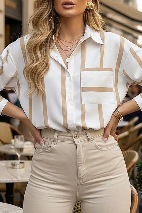 Cămașă damă BARIOLA BEIGE, Culoare: bej, IVET.RO - Reduceri de până la -80%