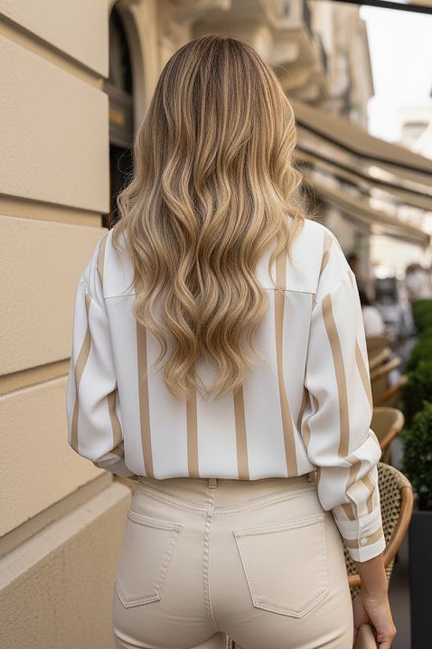 Cămașă damă BARIOLA BEIGE, Culoare: bej, IVET.RO - Reduceri de până la -80%