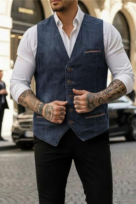 Vestă bărbați RALZONO, Culoare: bleumarin, IVET.RO - Reduceri de până la -80%