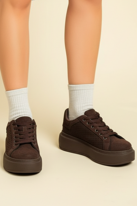 Teniși damă DALVENDRA, Culoare: maro, IVET.RO - Reduceri de până la -80%