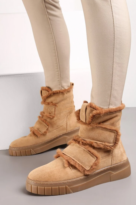 Botine damă ZALVRINDA CAMEL, Culoare: maro deschis    , IVET.RO - Reduceri de până la -80%