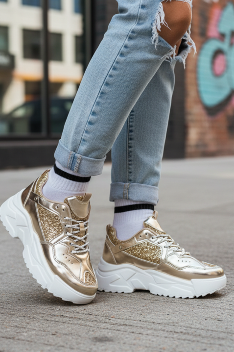 Adidași damă ZLAVERZA, Culoare: auriu, IVET.RO - Reduceri de până la -80%