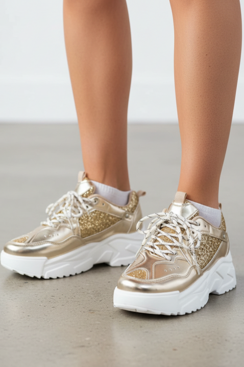 Adidași damă ZLAVERZA, Culoare: auriu, IVET.RO - Reduceri de până la -80%