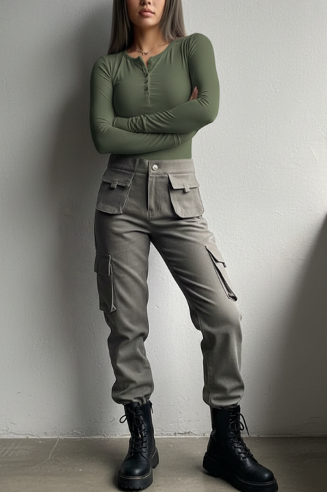 Bluză damă ZAFROLDA KHAKI, Culoare: khaki, IVET.RO - Reduceri de până la -80%