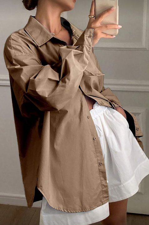 Cămașă damă PREVOLZA BROWN, Culoare: maro, IVET.RO - Reduceri de până la -80%