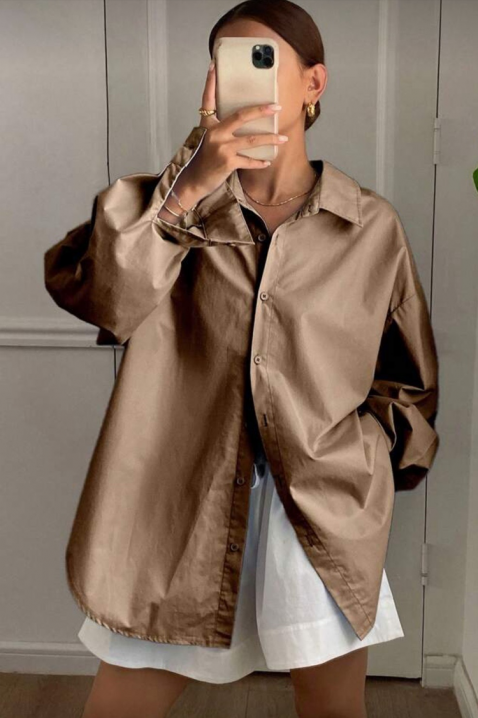 Cămașă damă PREVOLZA BROWN, Culoare: maro, IVET.RO - Reduceri de până la -80%