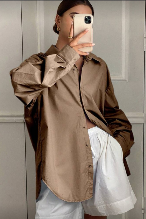 Cămașă damă PREVOLZA BROWN, Culoare: maro, IVET.RO - Reduceri de până la -80%