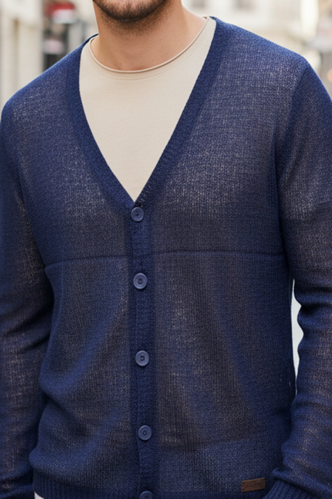 Cardigan bărbați KALBER, Culoare: bleumarin, IVET.RO - Reduceri de până la -80%