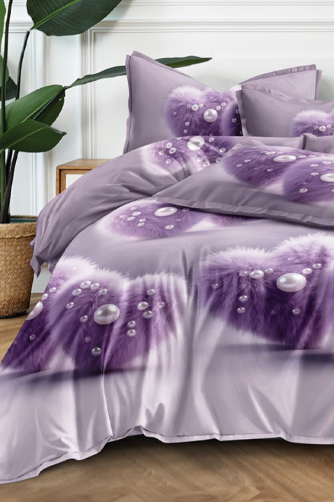 Lenjerie de pat MELFISY 200x220 cm bumbac 3 piese, Culoare: lila, IVET.RO - Reduceri de până la -80%