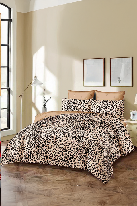 Lenjerie de pat XELDERY 200x220 cm bumbac 4 piese, Culoare: bej, IVET.RO - Reduceri de până la -80%