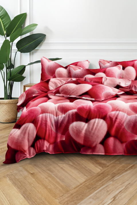 Lenjerie de pat IRMOLDY 200x220 cm bumbac 3 piese, Culoare: roșu, IVET.RO - Reduceri de până la -80%