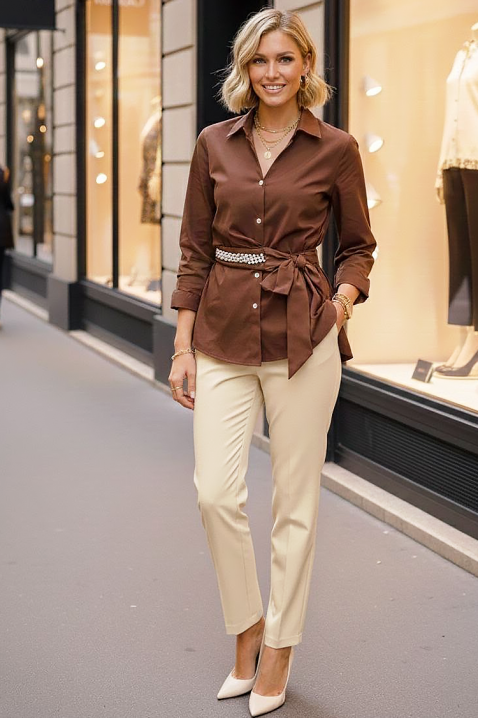 Cămașă damă IRLANZA BROWN, Culoare: maro, IVET.RO - Reduceri de până la -80%