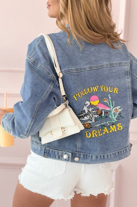 Geacă de blugi MAKRAMENZA, Culoare: albastru deschis, IVET.RO - Reduceri de până la -80%