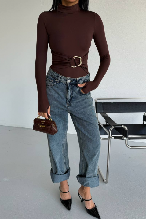 Body - bluză TEMINSA BROWN, Culoare: maro, IVET.RO - Reduceri de până la -80%