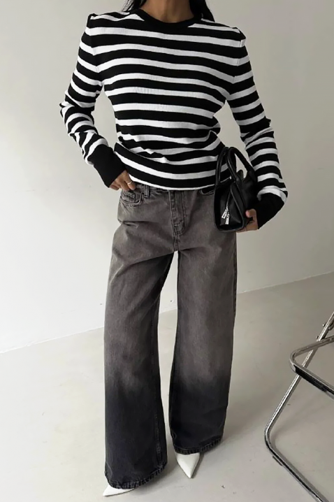 Pulover DAINORA, Culoare: negru și alb, IVET.RO - Reduceri de până la -80%