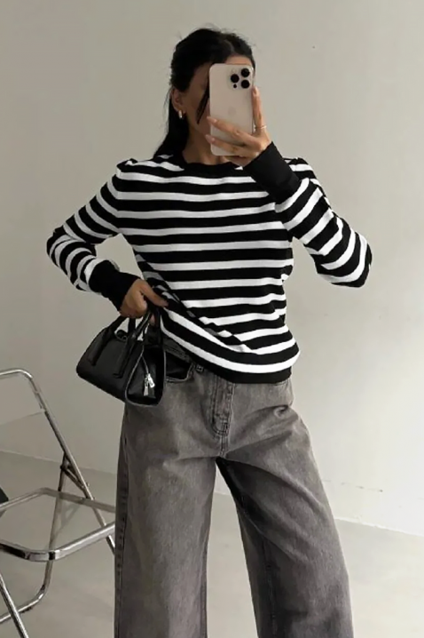 Pulover DAINORA, Culoare: negru și alb, IVET.RO - Reduceri de până la -80%