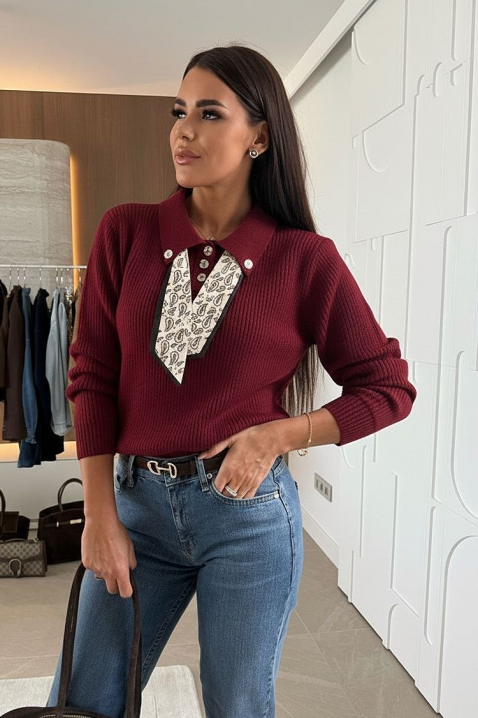 Pulover OLEGORA BORDO, Culoare: bordo, IVET.RO - Reduceri de până la -80%