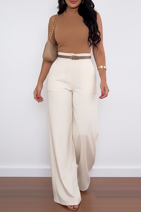 Pantaloni PROLDENZA ECRU, Culoare: ecru, IVET.RO - Reduceri de până la -80%