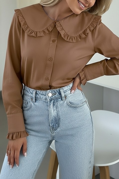 Cămașă damă AFETINA BROWN, Culoare: maro, IVET.RO - Reduceri de până la -80%